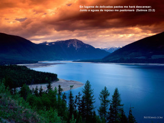 Lake mountains cloudy sky bible - the left side free wallpaper