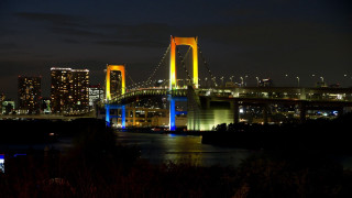 Bridge night city river lights - a bridge free wallpaper for desktop