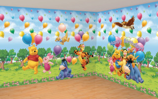 Winnie the pooh wallpaper balloons - free happy birthday wallpaper