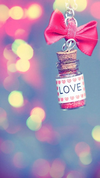 Bottle bow chain tag love - love free wallpaper for mobile