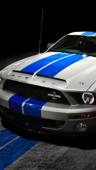 Mustang dark room blue white - a dark room free wallpaper for mobile