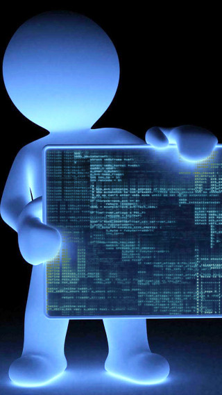 Person holding computer screen dark - free cyberpunk wallpaper for mobile