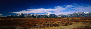 Field river mountains blue sky - cloud above free wallpaper