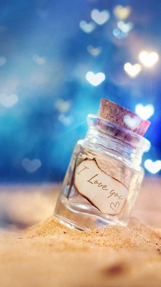 Small glass jar message table - inside free wallpaper for mobile