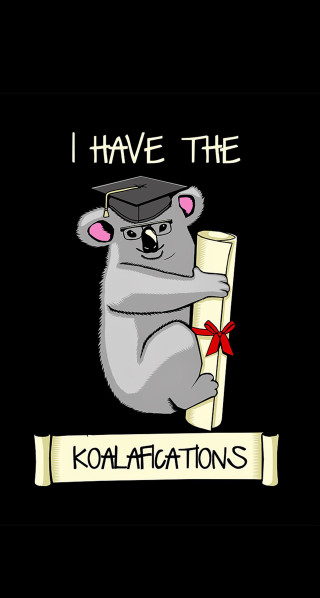 Koala holding scroll i have - a cartoon free wallpaper for mobile