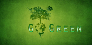 Green background tree globe g - environmental art free wallpaper