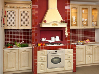 Kitchen stove modern interior cooking - center area free wallpaper