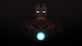 Ironman glowing hand black background - line free wallpaper