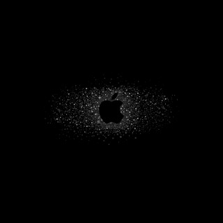 Black apple hologram astronaut moon - a white apple logo free wallpaper