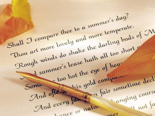 Pen paper poem leaves yellow - a pen and paper free wallpaper