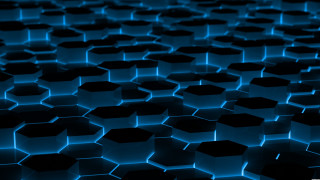 Blue light hexagons blurry black - blue light free wallpaper for desktop