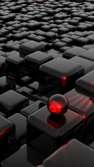 Red lit keyboard raytraced honeycomb - image free wallpaper for mobile
