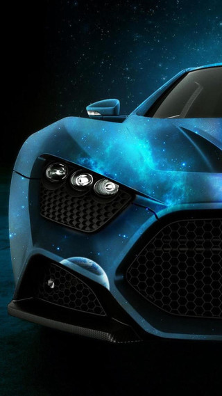 Blue sports car galaxy background - the hood free wallpaper for mobile