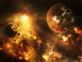 Planets in space filled with - a space free wallpaper