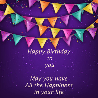 Birthday card bunting flags message - free happy birthday wallpaper for tablet