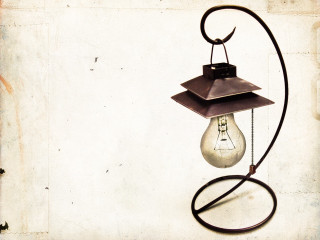 Light bulb hanging wire side - a wire free wallpaper