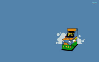 Game over life blue rainbow - 2 d game art free wallpaper