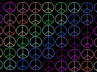 Peace signs colorful black background - pastell free wallpaper