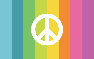 Peace sign rainbow background white 2 - a peace sign free wallpaper