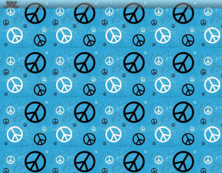 Blue background peace signs pattern - peace free wallpaper