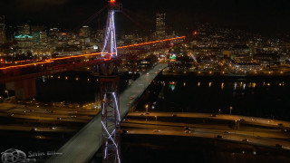 Night view bridge city skyline - christo free wallpaper for desktop