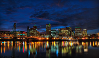 City skyline bridge river night 69 - a bridge and a river free wallpaper for desktop