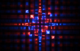 Cross squares red blue background - chromatic free wallpaper