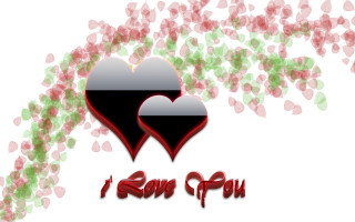 Hearts love swirls words digital - a couple of hearts free wallpaper