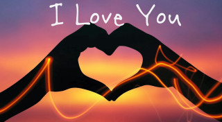 Hands heart sunset love you - two hand free wallpaper