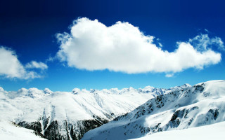Snow mountain skier cloud blue - a cloud in the sky above free wallpaper