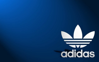 Blue background white adidas logo - a black bird free wallpaper