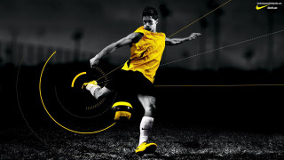 Man kicking soccer ball aurora - fabien charuau free wallpaper