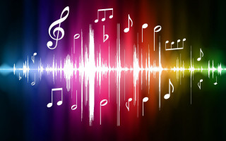 Colorful music wave rainbow notes - a rainbow background free wallpaper