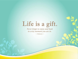 Life is a gift floral - a cross stitch free wallpaper