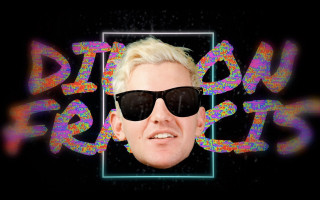 Man sunglasses neon frame dipout - retrowave free wallpaper