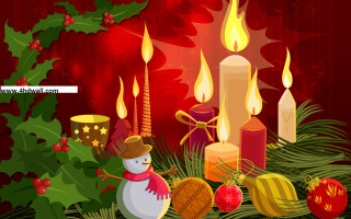 Christmas scene candles snowman hat - a christmas scene free wallpaper