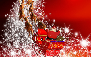 Santa sleigh christmas tree star - white star free wallpaper for desktop