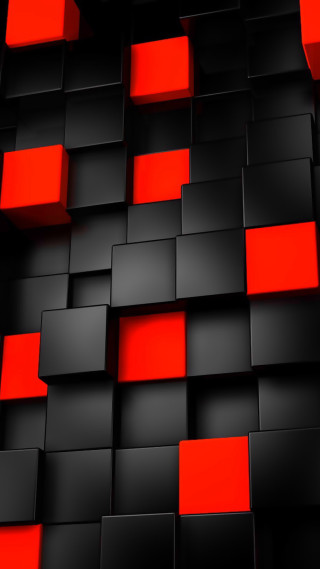Black red background squares pattern - the center free wallpaper for mobile