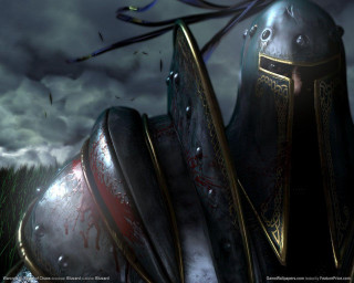 Knight armor sword sky background - cloud and birds free wallpaper