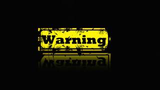 Yellow warning sign black background - pincushion len free wallpaper
