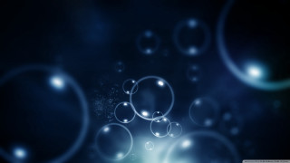 Blue bubbles floating blurry background - a blue light free wallpaper for desktop