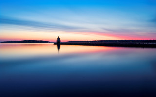 Person lake sunset boat distance - hudson river school free wallpaper for desktop