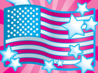 Flag stars pink background light - ray free wallpaper