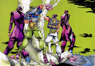 Menacing monster men green background - a giant monster free wallpaper