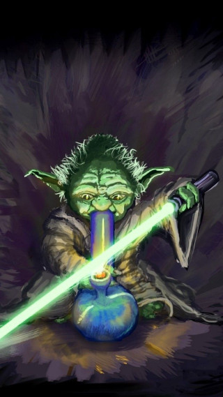 Yoda holding glowing light sabers - high definition free wallpaper