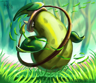 Cartoon character holding plant air - a green forest free wallpaper