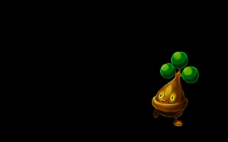 Green smiley object black background - a green object free wallpaper