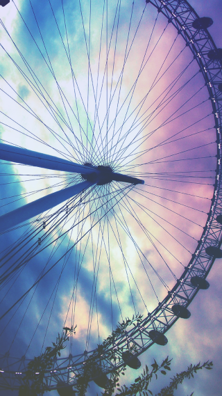Ferris wheel cloudy sky blue - christopher wren free wallpaper for mobile