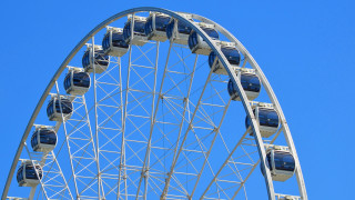 Ferris wheel blue sky no - constructivism free wallpaper