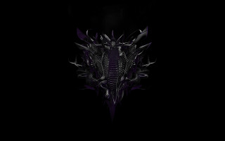Black purple dragon head spikes - a white dragon free wallpaper